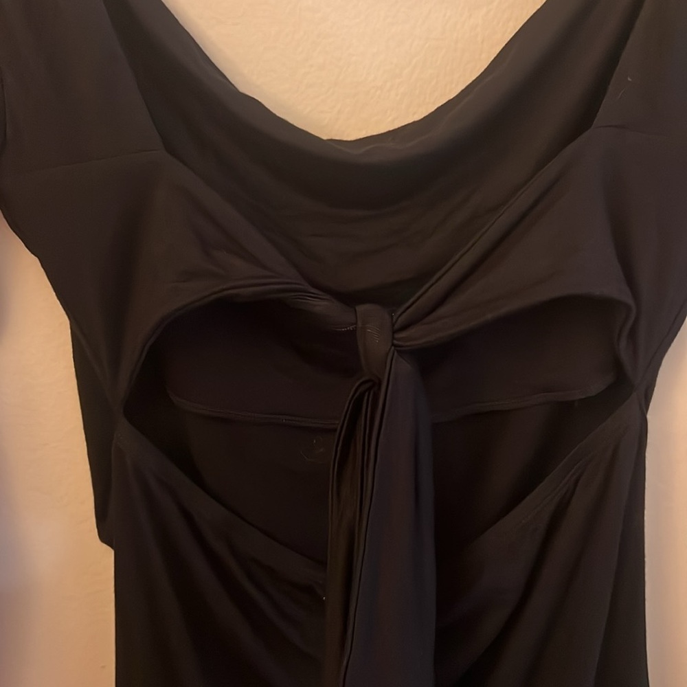 NWT Halara Black Backless Tie Back Bodycon Mini Dress - Picture 5 of 6